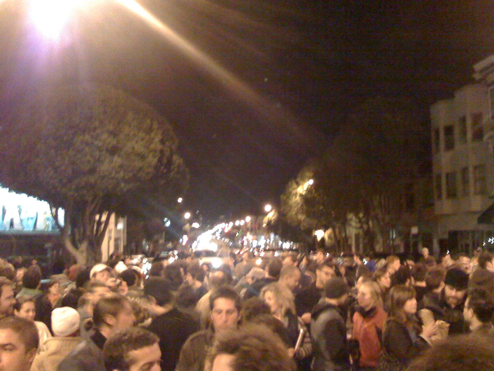 Looking north on Valencia around 11pm, from 19th and Valencia.